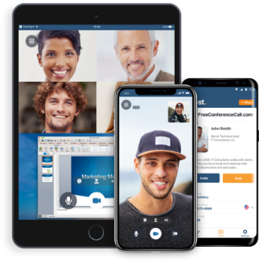 FreeConferenceCall.com-applicaties voor mobiel met videoconferenties