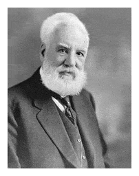 A portrait of an older man with a long white beard(Alexander Graham Bell)